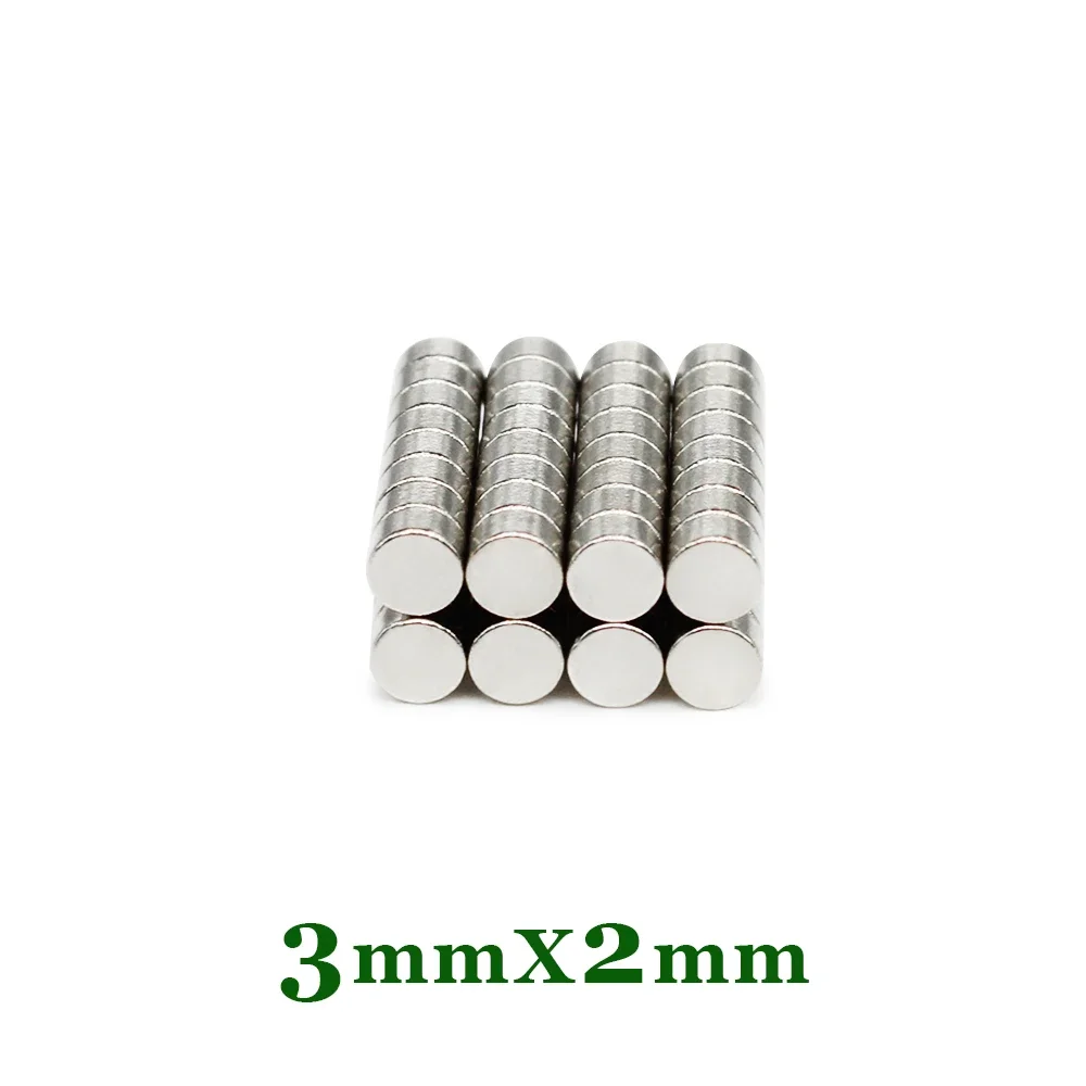 100/200/500/1000/2000/5000PCS 3x2 Mineur Disque Recherche Aimant Petits Aimants Ronds 3x2mm Aimants Permanents Au Néodyme Forte 3*2mm