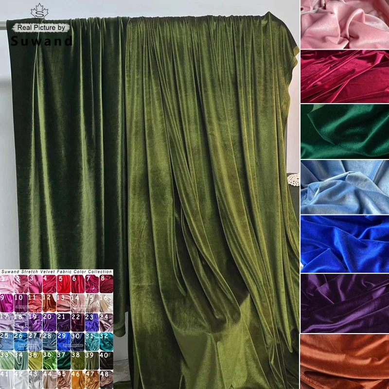 

Soft Velvet Fabric for Decoration Curtain Draperies Formal Dress Photographic Backdrops Wedding Party Cloth DIY Material