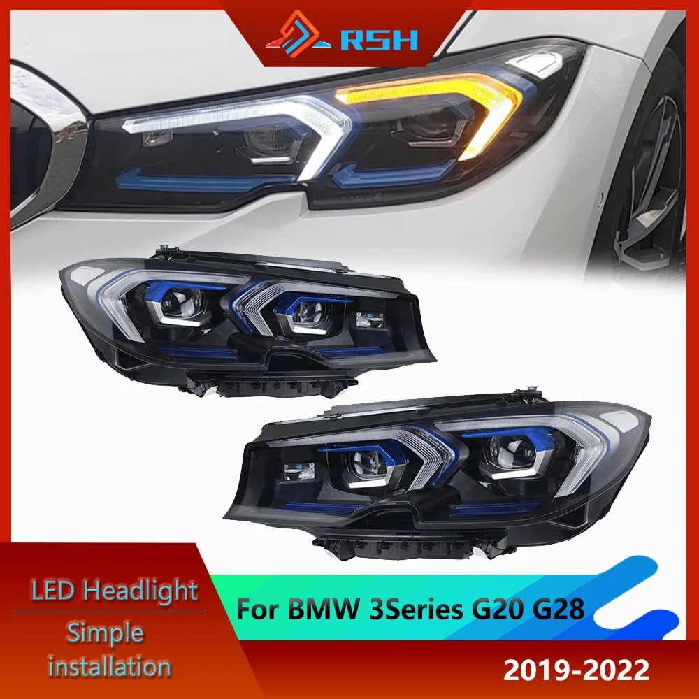 

Передняя фара автомобиля для BMW 3 серии в сборе 2019-2023 G20 G28 Модифицированная светодиодная лазерная головная фара дневного света