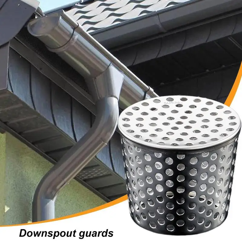 Gutter Downspout Guards Filter Strainer Gutter Protector Cleaner 304 Stainless Steel Filter Strainer Roof Anti-Blocking Drain