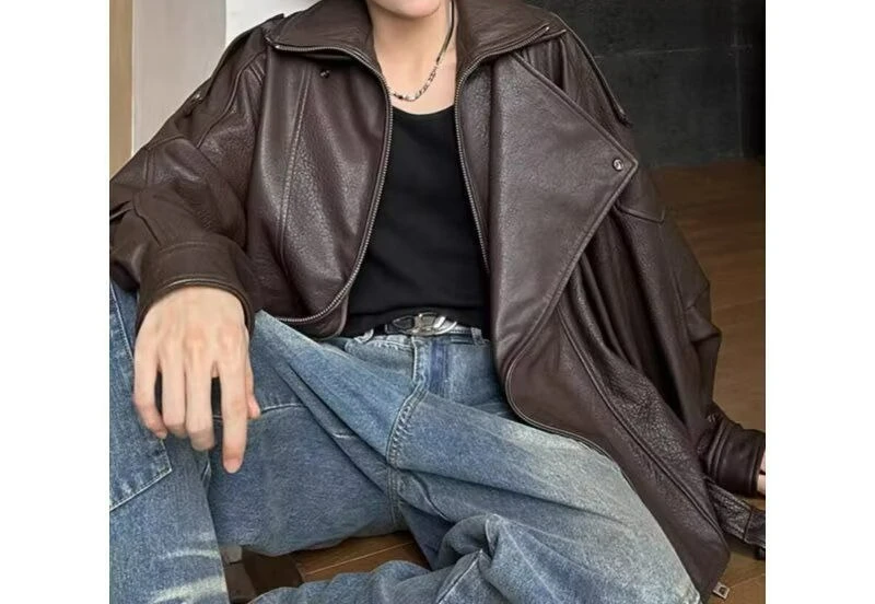 سترة جلدية جديدة لخريف 2025 ذات طراز راقي وسترة عصرية متعددة الاستخدامات #5