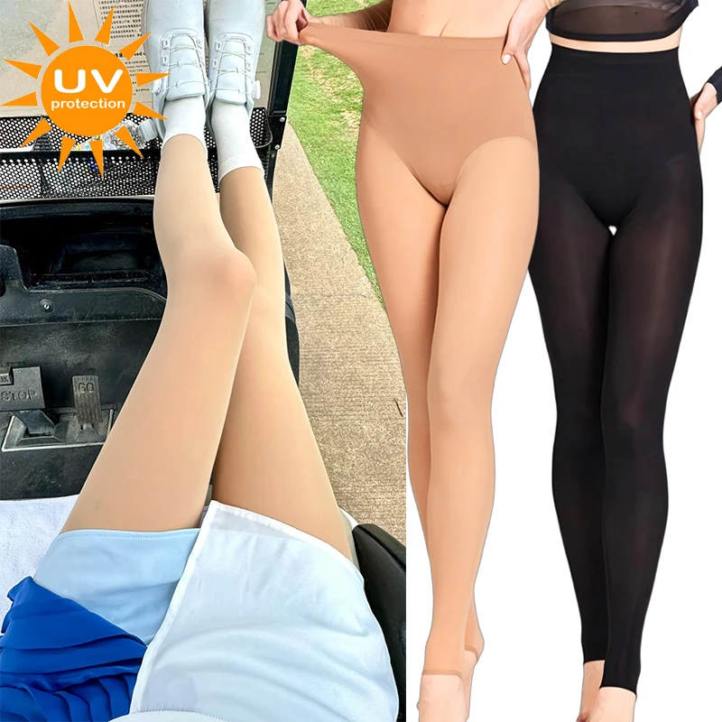 

SG Women's Golf Ice Silk Sunscreen Socks Sunscreen Pantyhose Leggings Ladies High Waist Bottom Pants Thin Golf Stocking