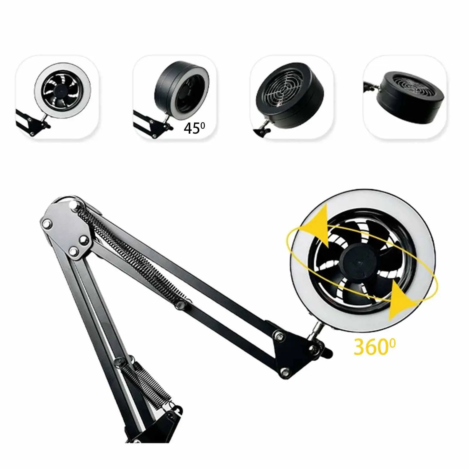 Solder Fume Extractor Fan Lamp DIY Working Fan Supplies Easy to Install Portable Welding Equipment Adjustable for Household