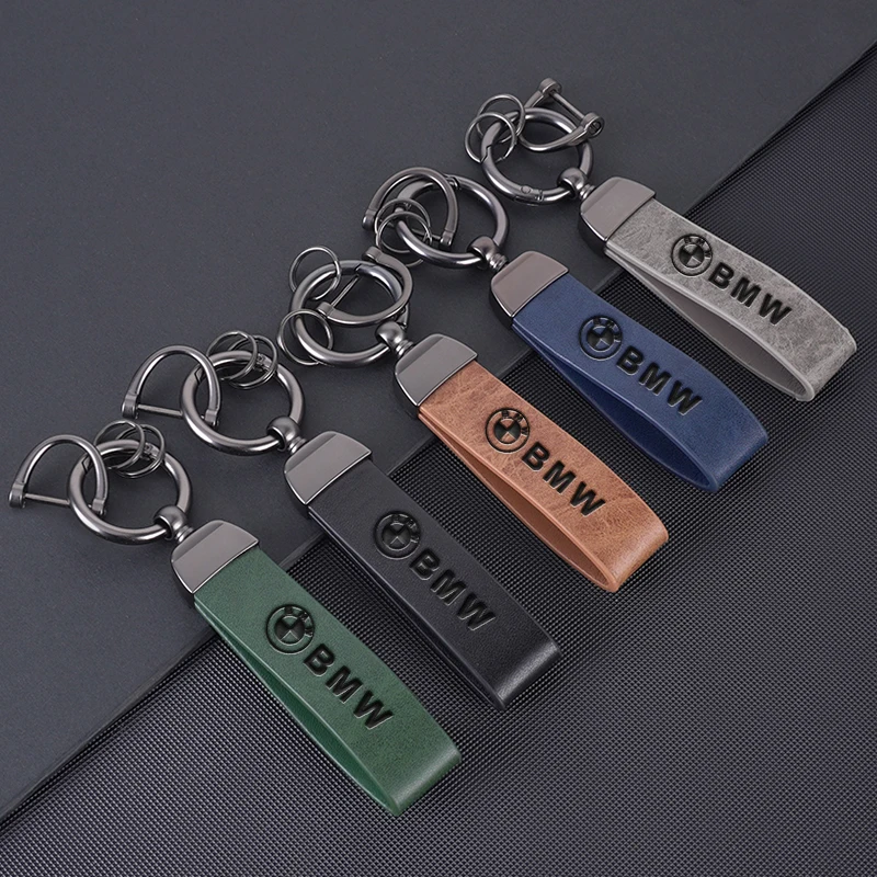 Leather Zinc Alloy Car Keychain Key Ring For BMW X1 X2 X3 X5 X4 X6 X7 G30 G20 G32 G11 G12 F40 F30 F20 F10 F34 F07 accessories view 3