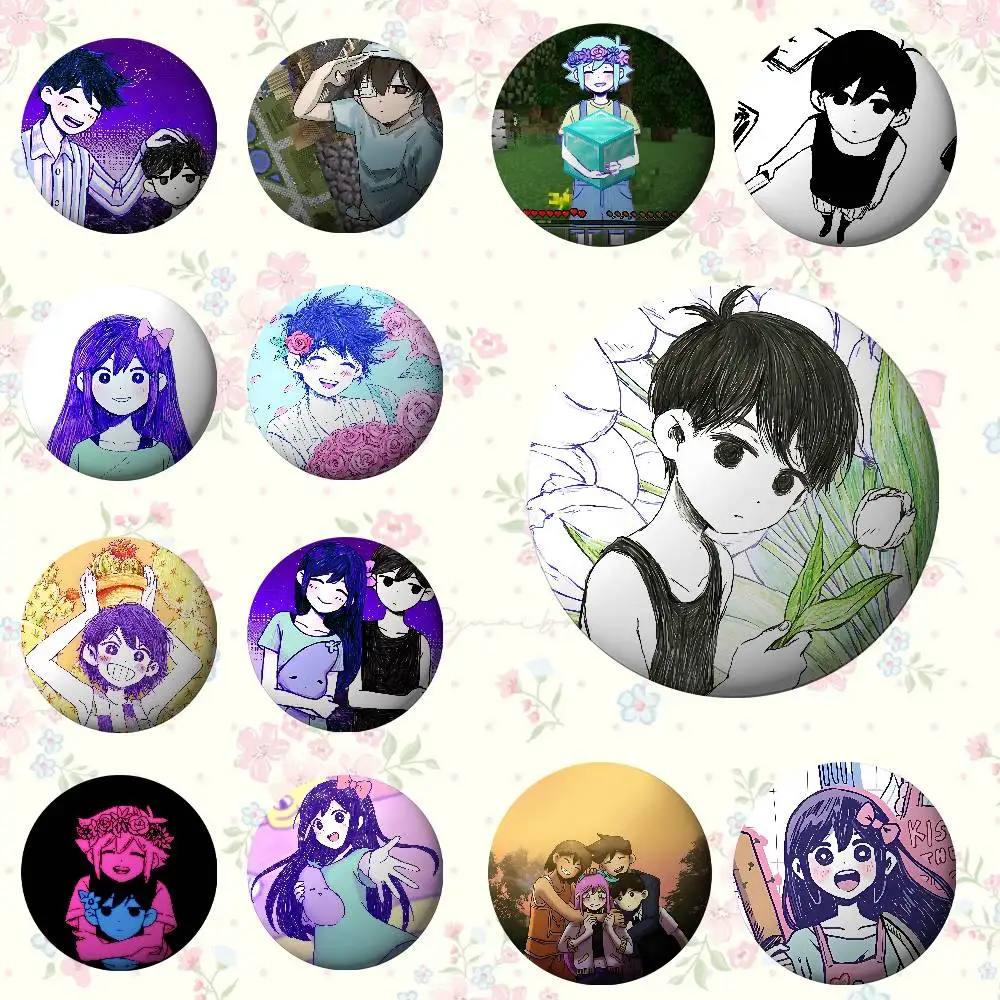 

Anime O-omori Anime Round Laser Badge Cartoon Brooch Clothes Backpack Accessories Lapel