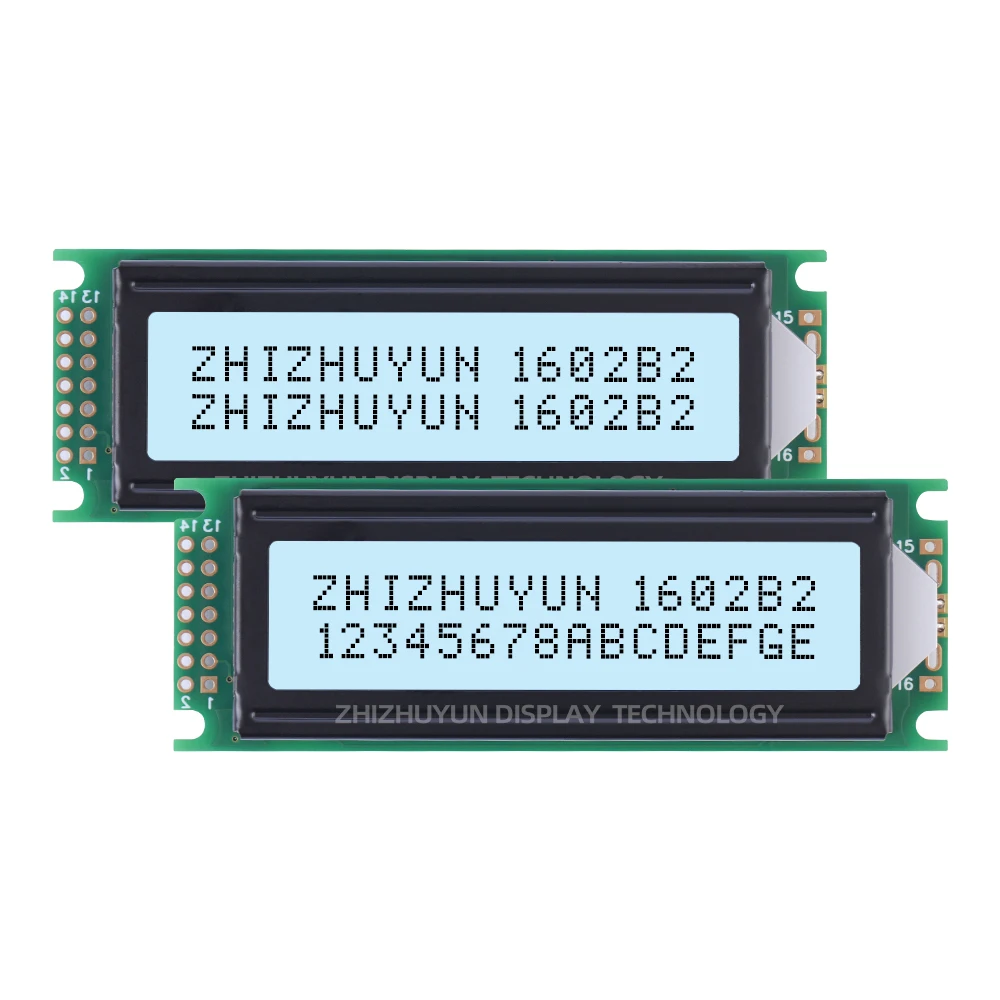 1602b2 Karakter Scherm Smaragd Groen Licht Zwart Karakters Meertalige Lcd Module Engels Lcd Scherm