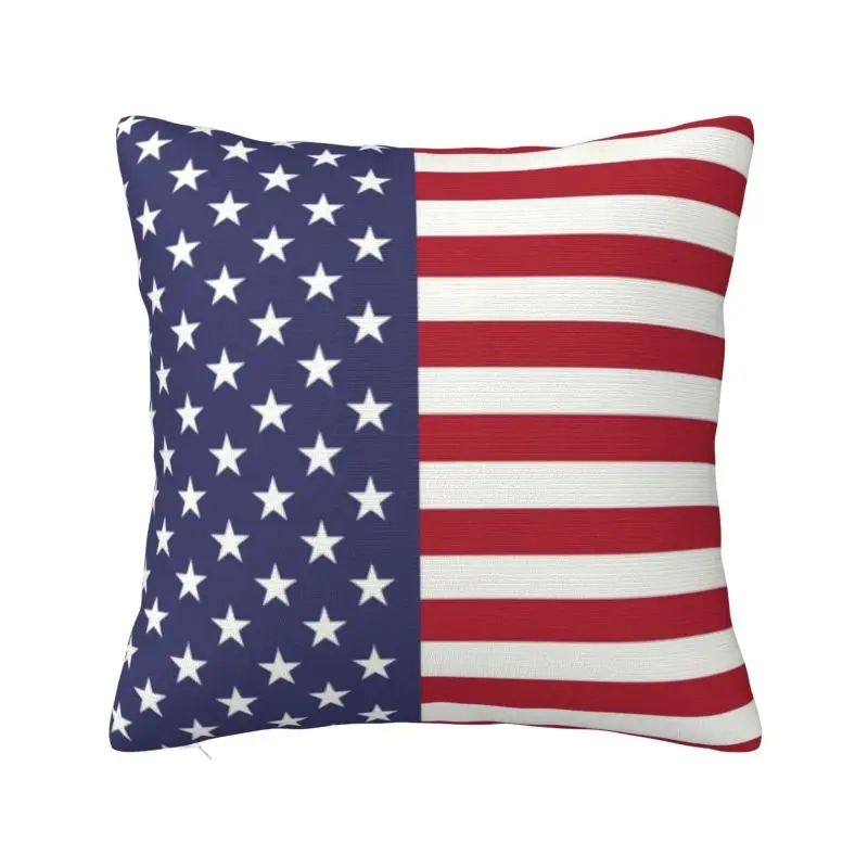 Custom America USA Flag Pillow Case Living Room Decoration Cute Outdoor Cushions Square Pillowcase