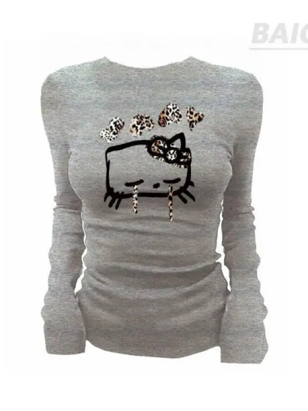 Kawaii anime moda casual sanrio olá kitty calças define novidade em roupas femininas coordenadas combinando-conjunto de roupas de duas peças