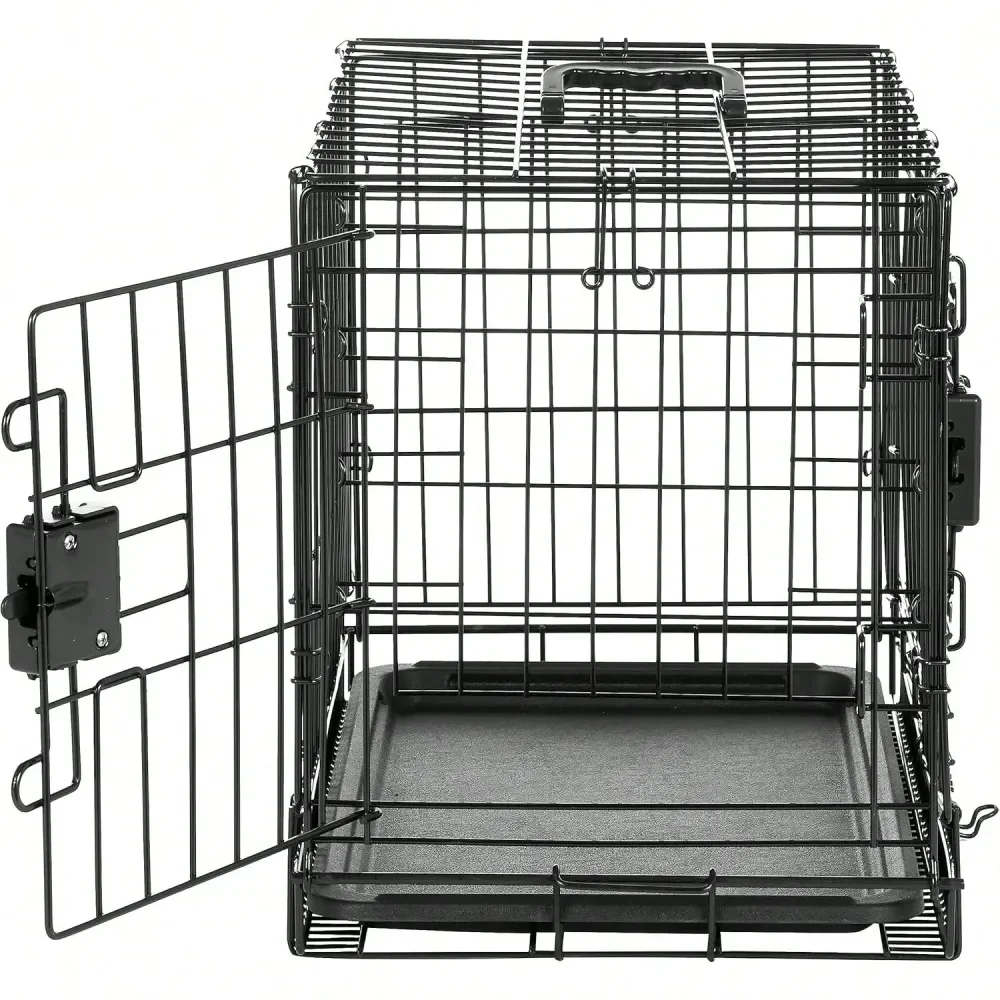 

Foldable Metal Wire Dog Crate With Tray, Single Door, 30 X 19 X 21 In, Black, For 2025