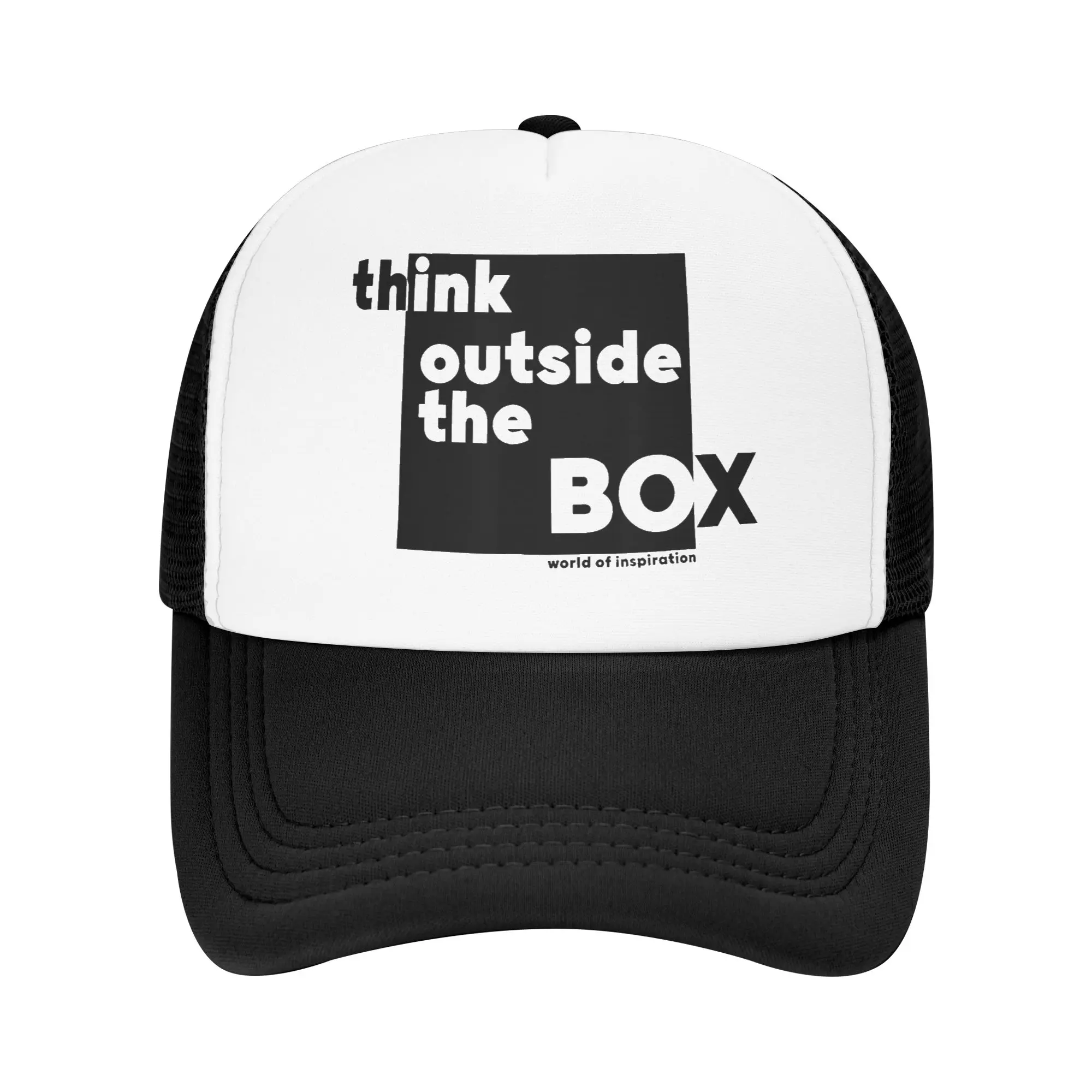 Minimalist Think Outside the Box Trucker Hats Hat Trucker Worker Cap Racing Cap Adjustable Polyester Mesh Baseball Cap Summer