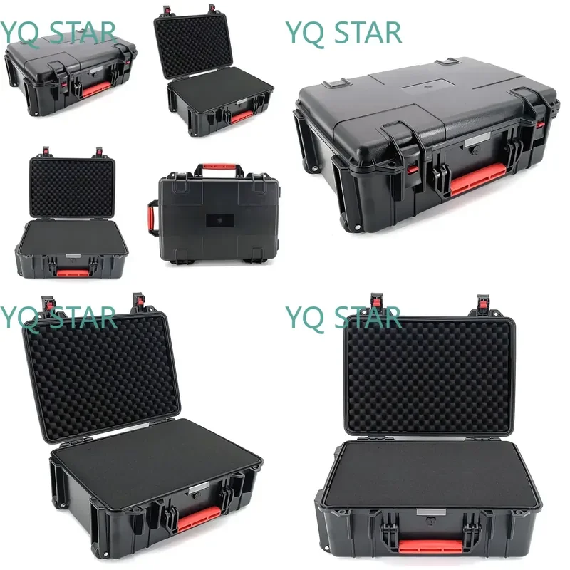 for Custom Weatherproof Shockproof Hard Tool Case Black IP67 Plastic Trolley Case with Customizable Foam for Universal Use