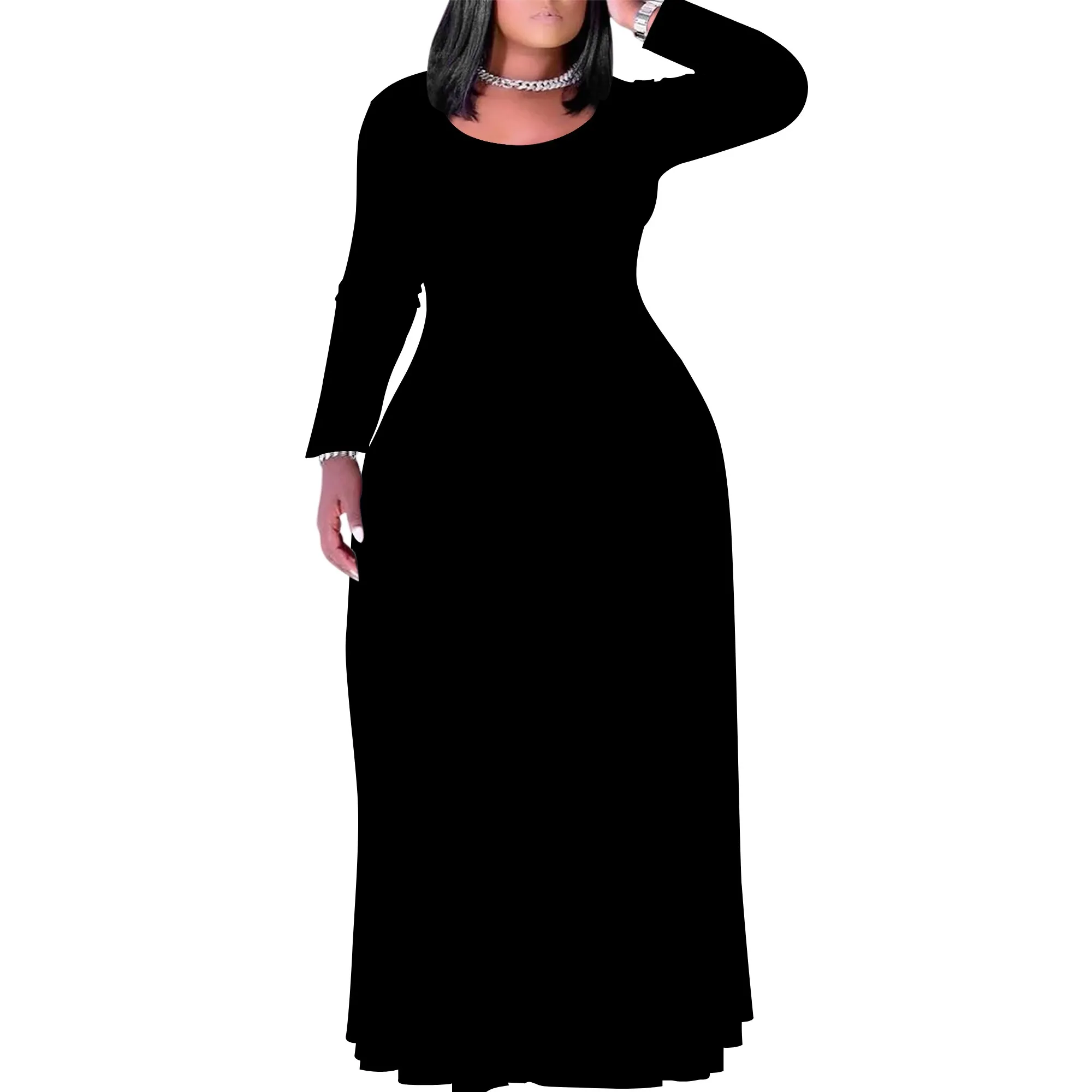 

Casual Long Sleeve Maxi Dresses for Women Long T Shirt Dress Travel Vacation Outfits