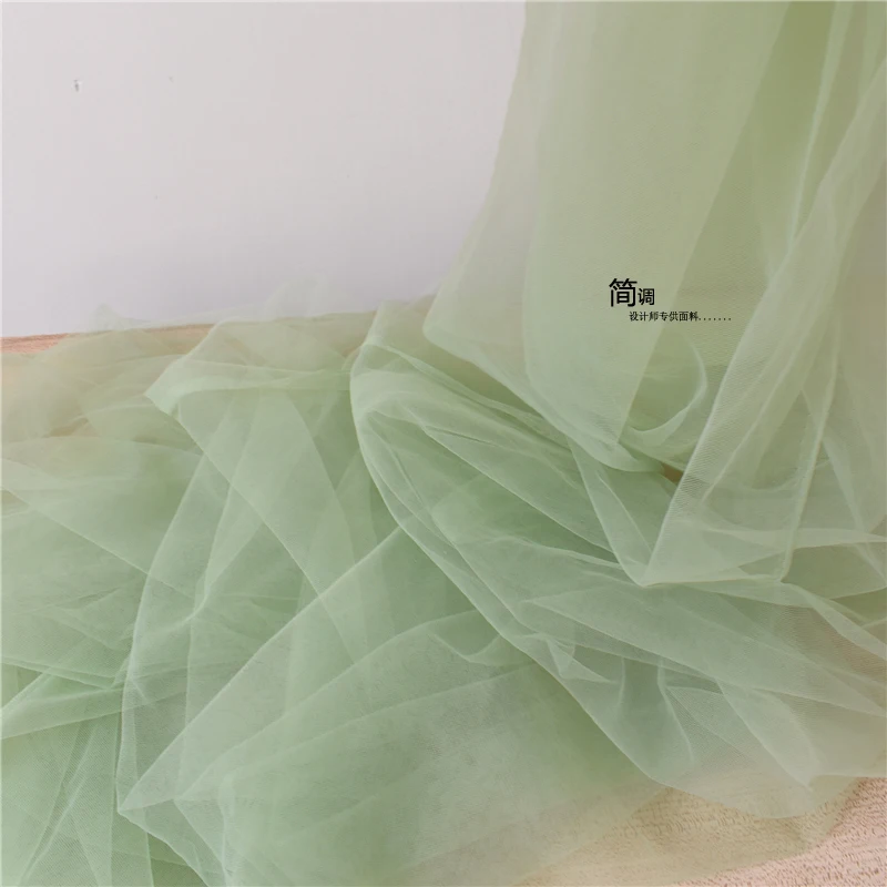 Green Series Mesh Fabric Soft Elegant Wedding Background Decoration Hanfu Wedding Dress Fabric Wholesale DIY Sewing Desigh Cloth