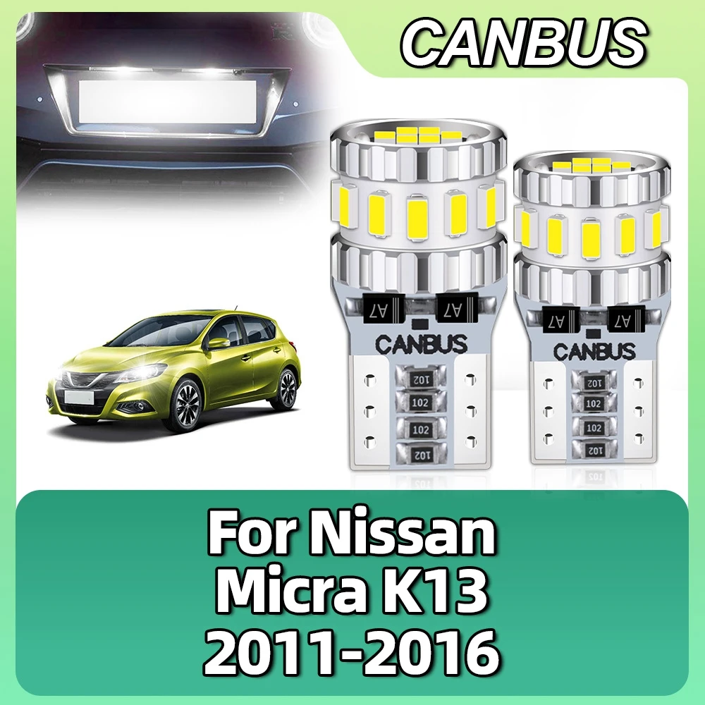 

W5W Led T10 192 Car 6000K License Plate Lamp Dome Reading Signal Light Canbus For Nissan Micra K13 2011 2012 2013 2014 2015 2016