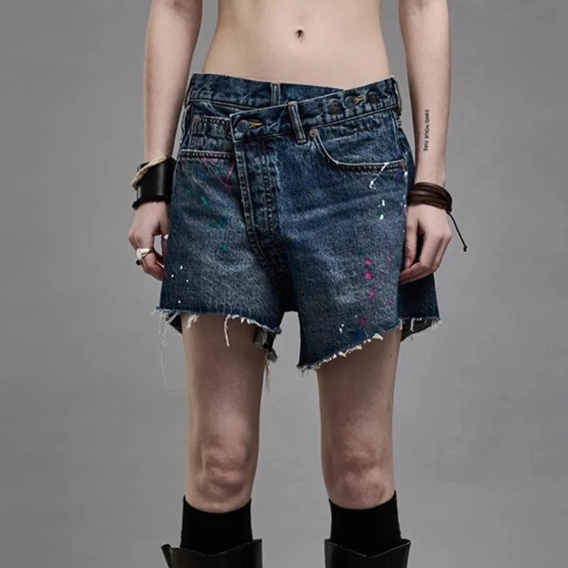 NIGO LP Women's Summer Graffiti High Waist Loose Casual Denim Shorts #nigo61441