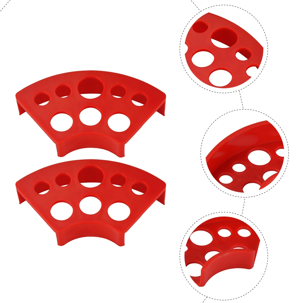 

2 Pcs Color Rack Tattoos Ink Cup Holder Storage Multi-grid Multiple Stand Plastic Fan-shaped Pigment Bracket Pot