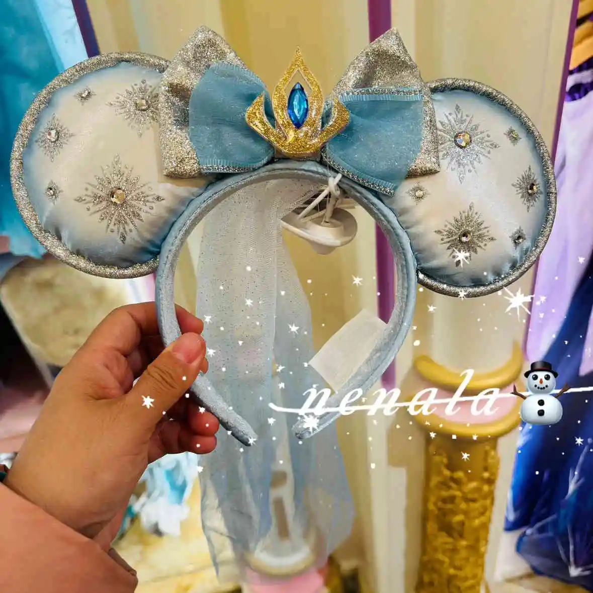 Original Disney Princess Tiana Jasmine Rapunzel Cinderella Ear Headband For Adults Shanghai Disneyland Park Hair Hoop Girl Gifts