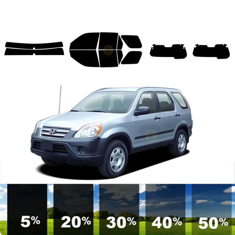 precut Removable Window Tint Film For Car 100% UVR 5%-35%VLT Heat Insulation Carbon ﻿For HONDA CR-V 4 DR SUV 2002-2006