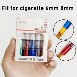 5PCS Acrylic Microfilter Mouthpiece for cigarette For 8mm 6mm Recyclable Smoking filter tube Reduce Tar Cleanable Tobacco Pipe