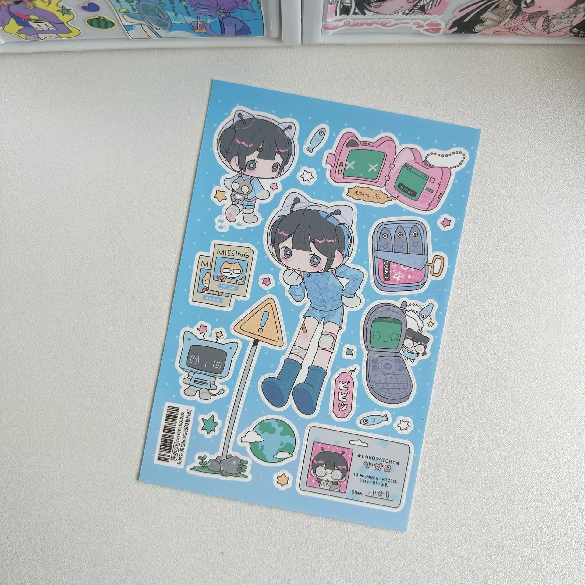 ملصقات فتاة كرتونية لطيفة على الطراز الكوري ملصقات هاراجوكو مذكرات جوكا اليدوية ملصقات كرتونية للنظام الكوري INS