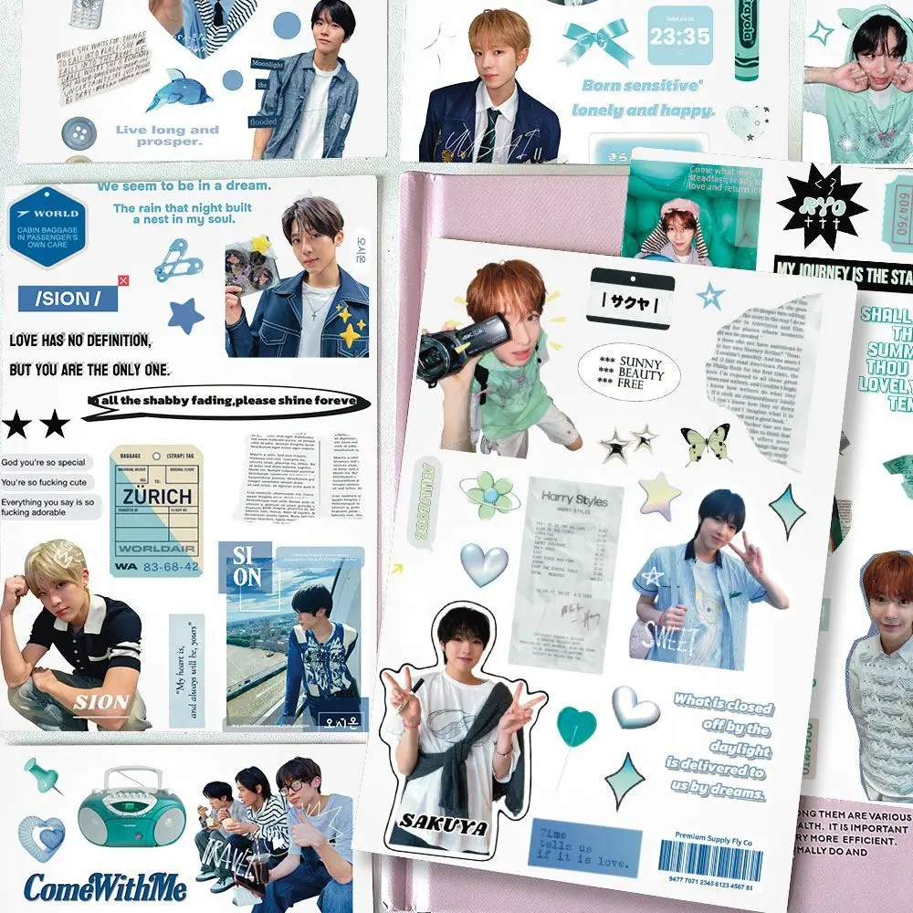 

8pcs/set Kpop NCTWISH Korean Style DIY Cut Film Sticker Hand Account Stickers Creative Materials Waterproof Stickers Fans Gift