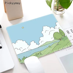 Kawaii Anime Small Mouse Pad Desktop Cute Green Plant Mousepad Non-slip Laptop Desk Mat Gaming Accessories Cartoon Rug Gifts