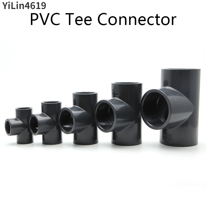 

PVC Tee Connector Home Garden Irrigation System Fittings Aquarium Tank Adapter Tube Joints Water Pipe Connectors 1 Pcs