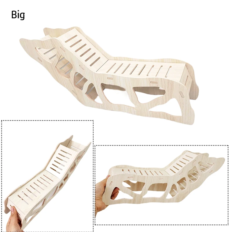 Hamster Wooden Hideout Cave Toy forDwarf Hamsters Golden Bears Hideaway House with Peekaboo Design Small Animal Cage Accessories view 5