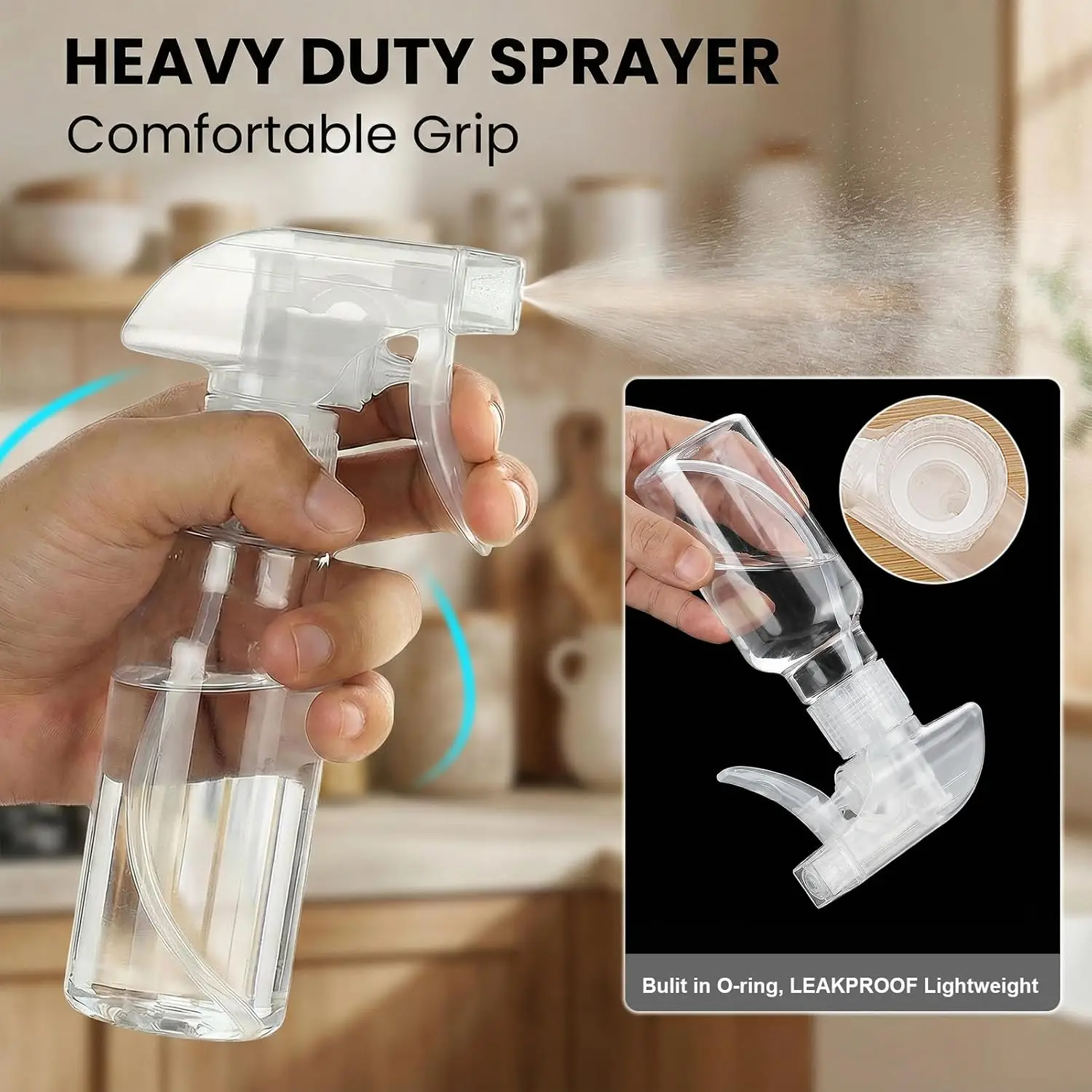 Spray Bottles 500ml Small Spray Bottle for Hair Plastic Mist/Stream Spraying Heavy Duty Empty Spray Bottles Plants 2 Pack