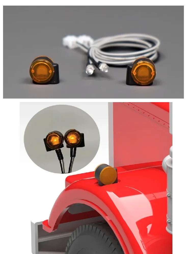 

1:14th Scale LED Contour Lamp Width Light for Tamiya RC Truck For SCANIA 770S R620 For VOLVO BENZ Arocs MAN TGX Car Accessories