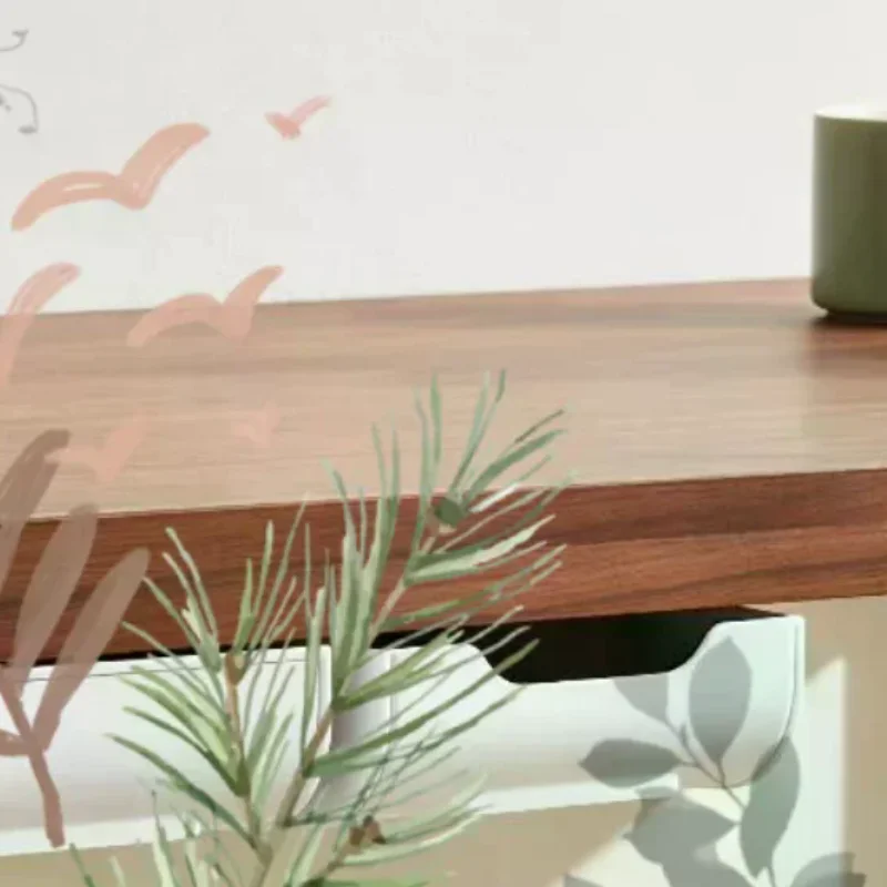 Hidden Under-Desk Storage Box Sliding Partition For: Home School Desktop Organization