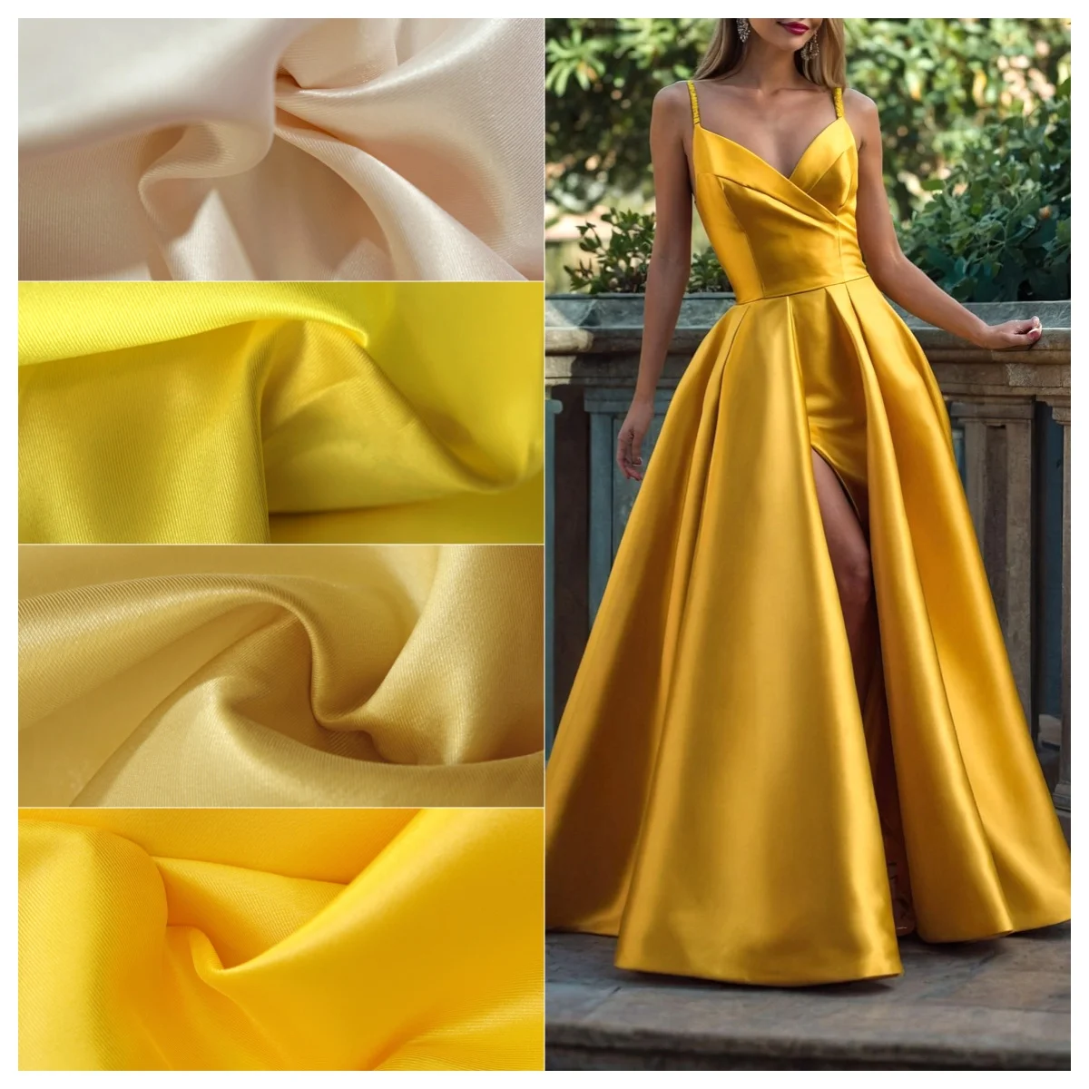 

Heavyweight Mikado unique fabric satin sheen luxurious structured drape tailored couture wedding gown elegant evening dress