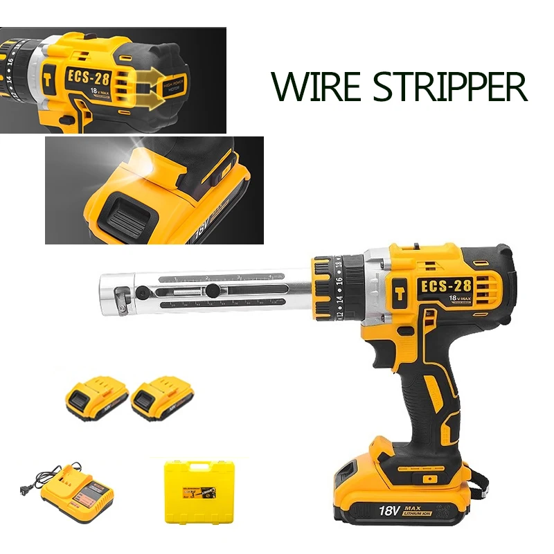 

18V Portable Electric Wire Stripper Rechargeable Cable Peeler Tool for Industrial Commercial Use ECS28 13 3 28 5mm