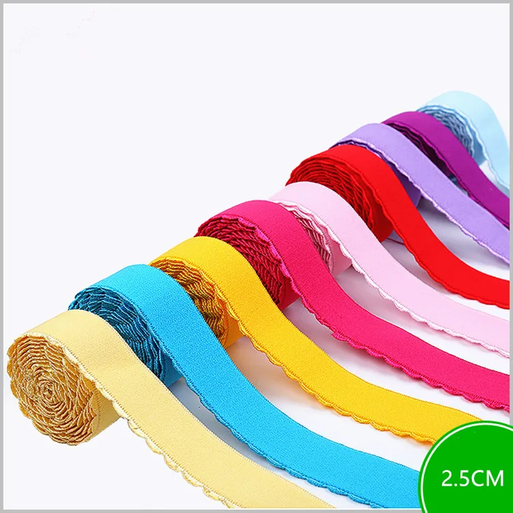 2.5cm color crescent edge suede elastic band dance suit skirt trousers underwear bra lace accessories