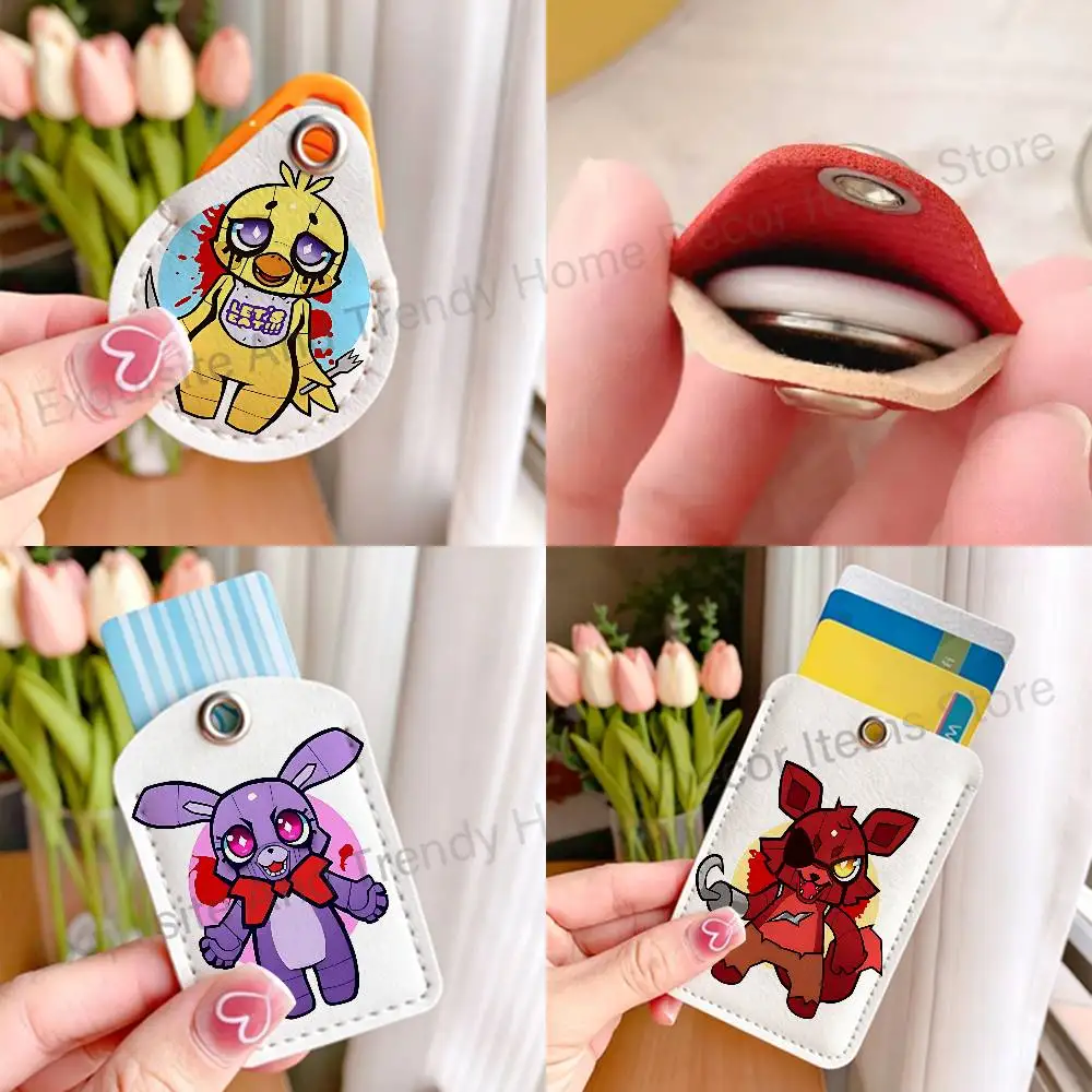 W-Fnafs-S Wholesale PU Leather Card Cover 3 Styles Available Teardrop Long Small Rectangle Keychain