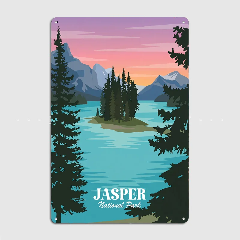 Jasper National Park Travel Poster Metal Posters Living Sign Indoor Outdoor Room Decoration Home Bar Decor Wall Decor