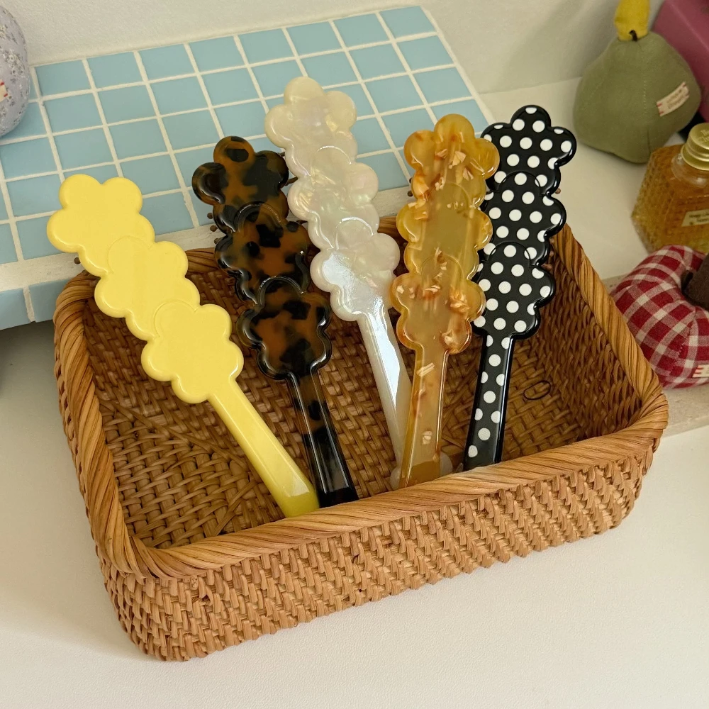 Cute Air Cushion Comb for Women Girls Portable Acetate Dot Air Brush Massage Combs Long Cat Paw Handle Hair Styling Tools Gifts