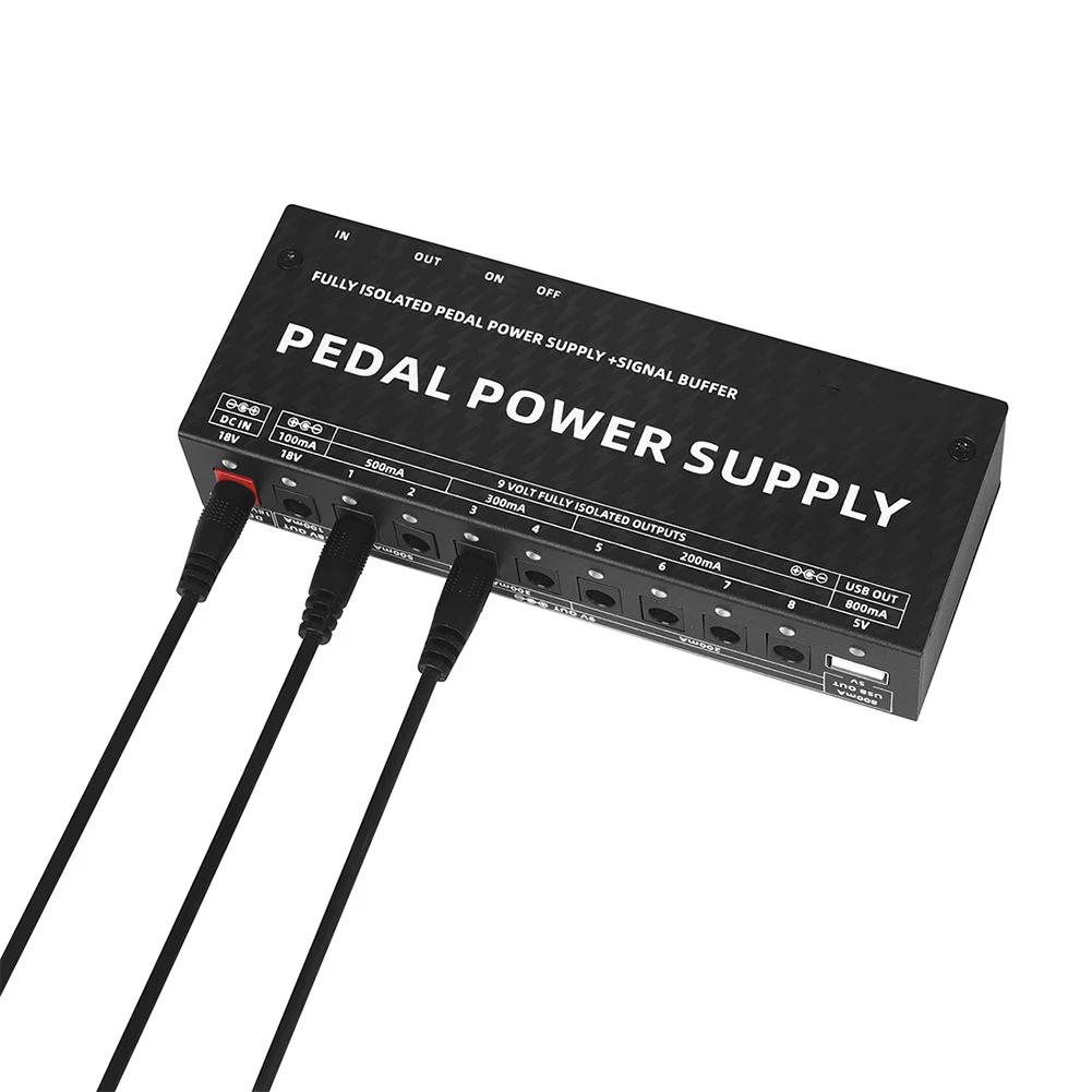 

Guitar Pedal Power Supply, 10 Isolated DC Output For 9V/18V Effect Pedal, Pedalboard Power Supply With Short Circuit Protection