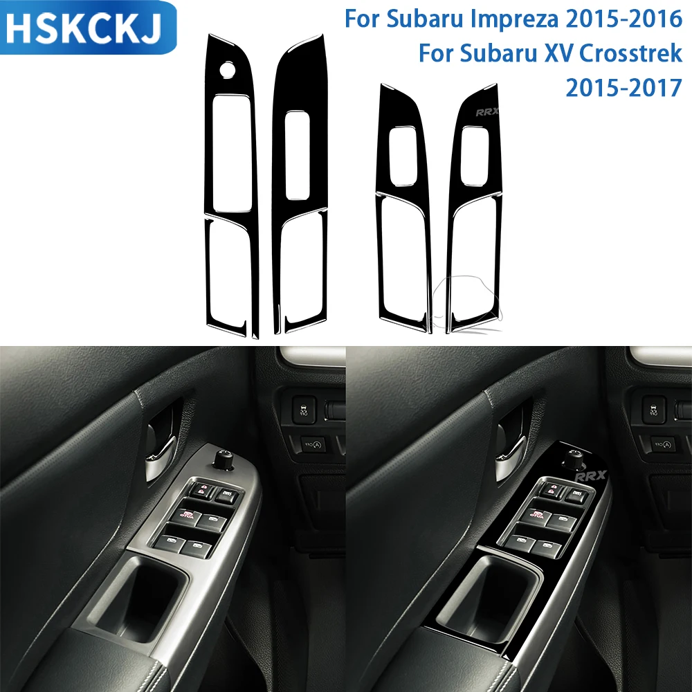 

For Subaru Impreza 2015 2016/Subaru XV Crosstrek 2015 2016 2017 Accessories Car Black Plastic Window Lifting Panel Trim Sticker