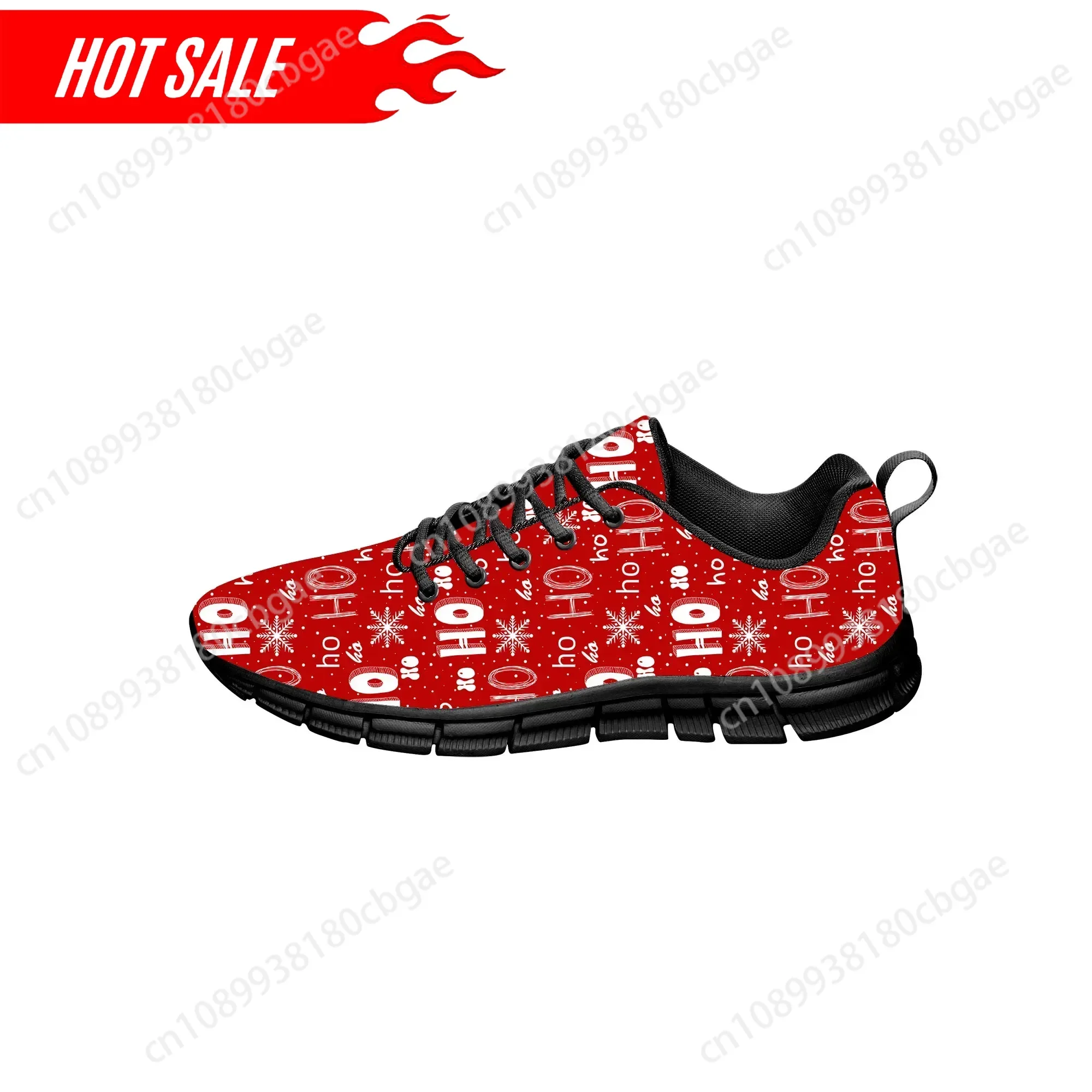 

Christmas Pattern Black Sports Shoes Mens Womens Teenager Sneakers Custom High Quality Couple Black Casual Shoe
