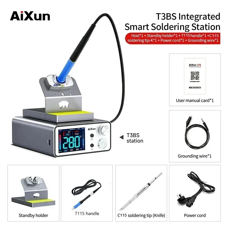 AIXUN T3A T3B Intelligent Soldeerstation Lassen T115/T210/T245/T12 Rework Station T3AS T3BS voor PCB BGA Soldeergereedschap