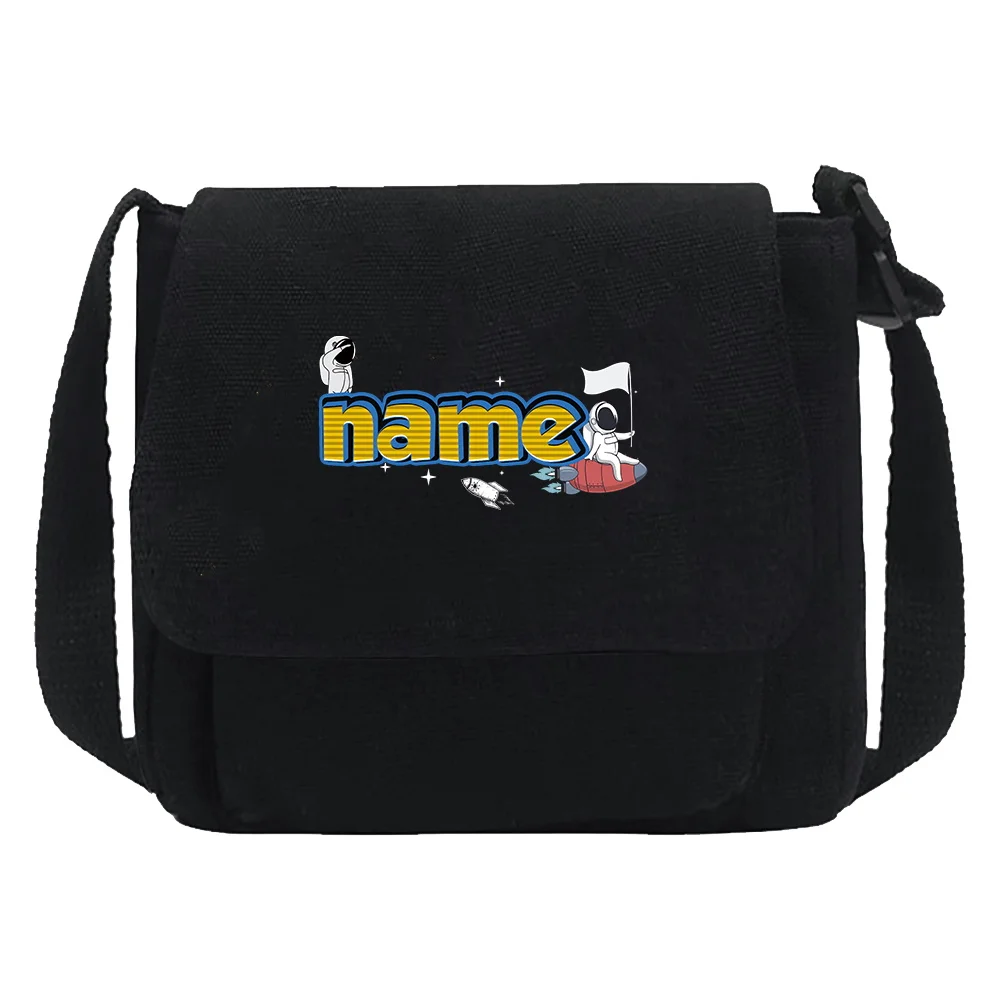 Personalized Customized Name Crossbody Bag Women's Casual Canvas Crossbody Bag Fashion Postman Bag Cartoon Pattern Series