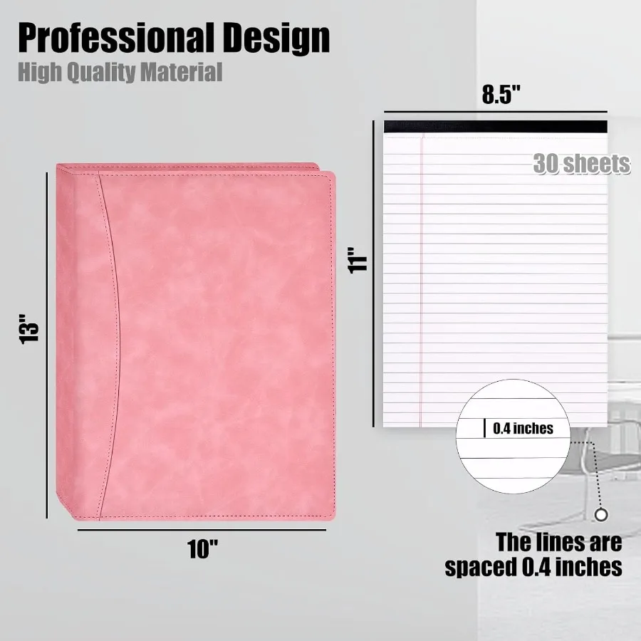 Padfolio Portfolio مجلد حافظة جلدية محفظة الموثق 13x10 ih لوحة الكتابة القانونية لمنظم المستندات المفكرة التجارية #5