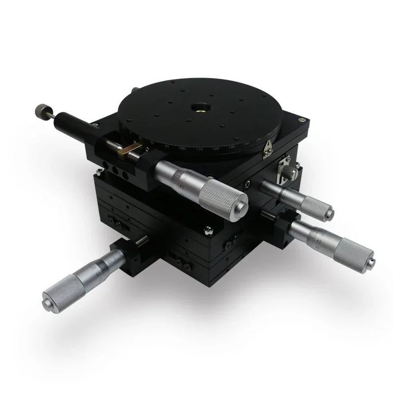 XYZR four-axis stage XYZR125-C manual fine-tuning guide platform LTP125-R-2 rotary table, load: 49N (5kgf)