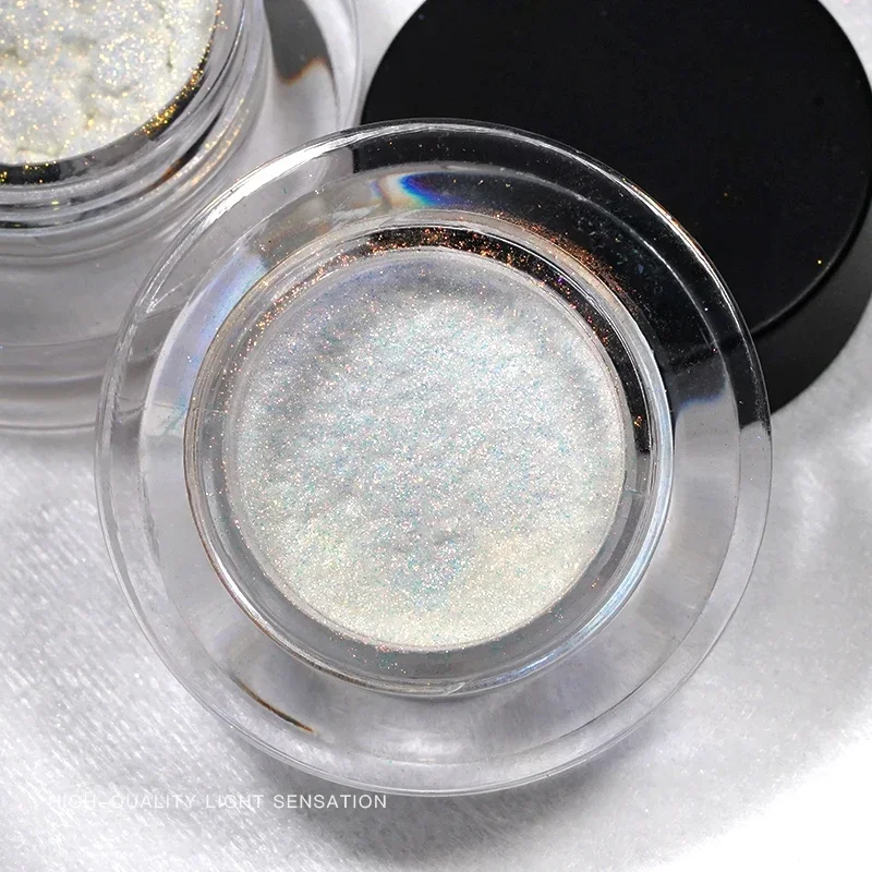 FSIXCL 1 Jar 0.3g Aurora Chrome Powder Rubbing Pigment Dust Mirror Effect for Nail Art Decoration Salon Design WT Series