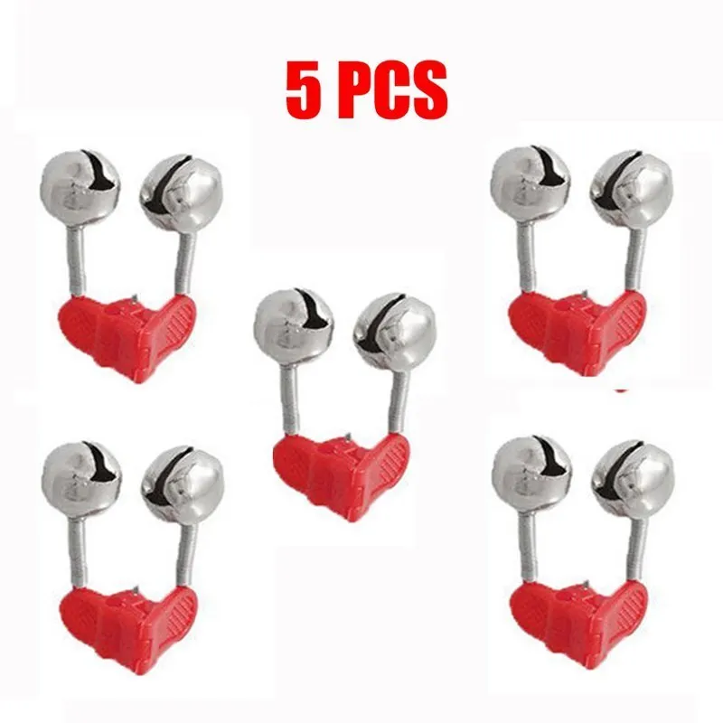 2/5/10PCS Small bell rod pod bite indicator tools inox accessories feeder carp fish Bell/Alarm box bait boat auger fishing Red