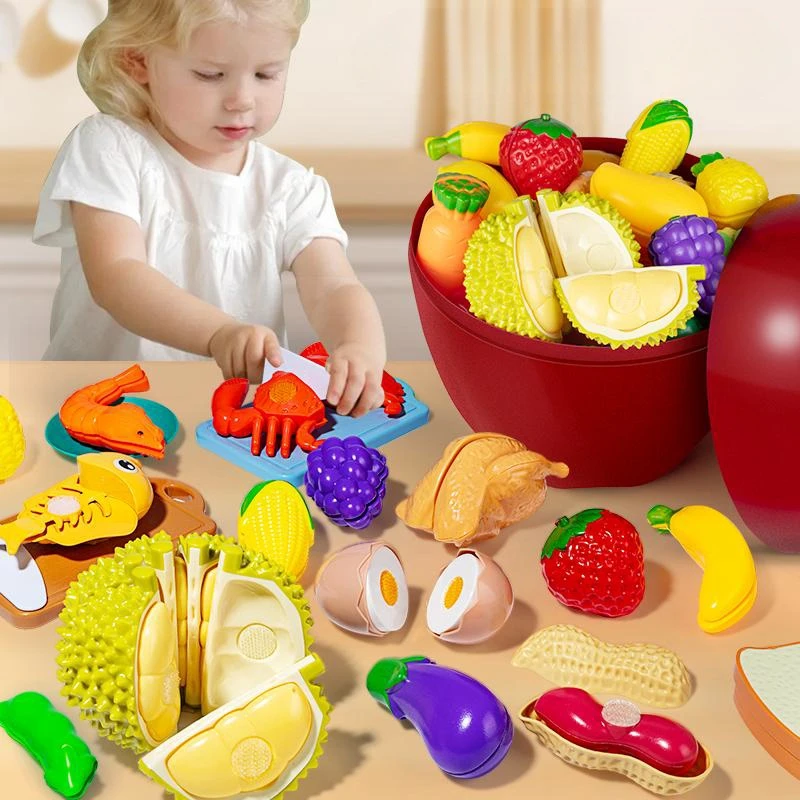 Simulation Kitchen Pretend Toy Cutting Fruit Vegetable Set Toy Cooking Interest Cultivation Montessori Educational Toy Kids Gift