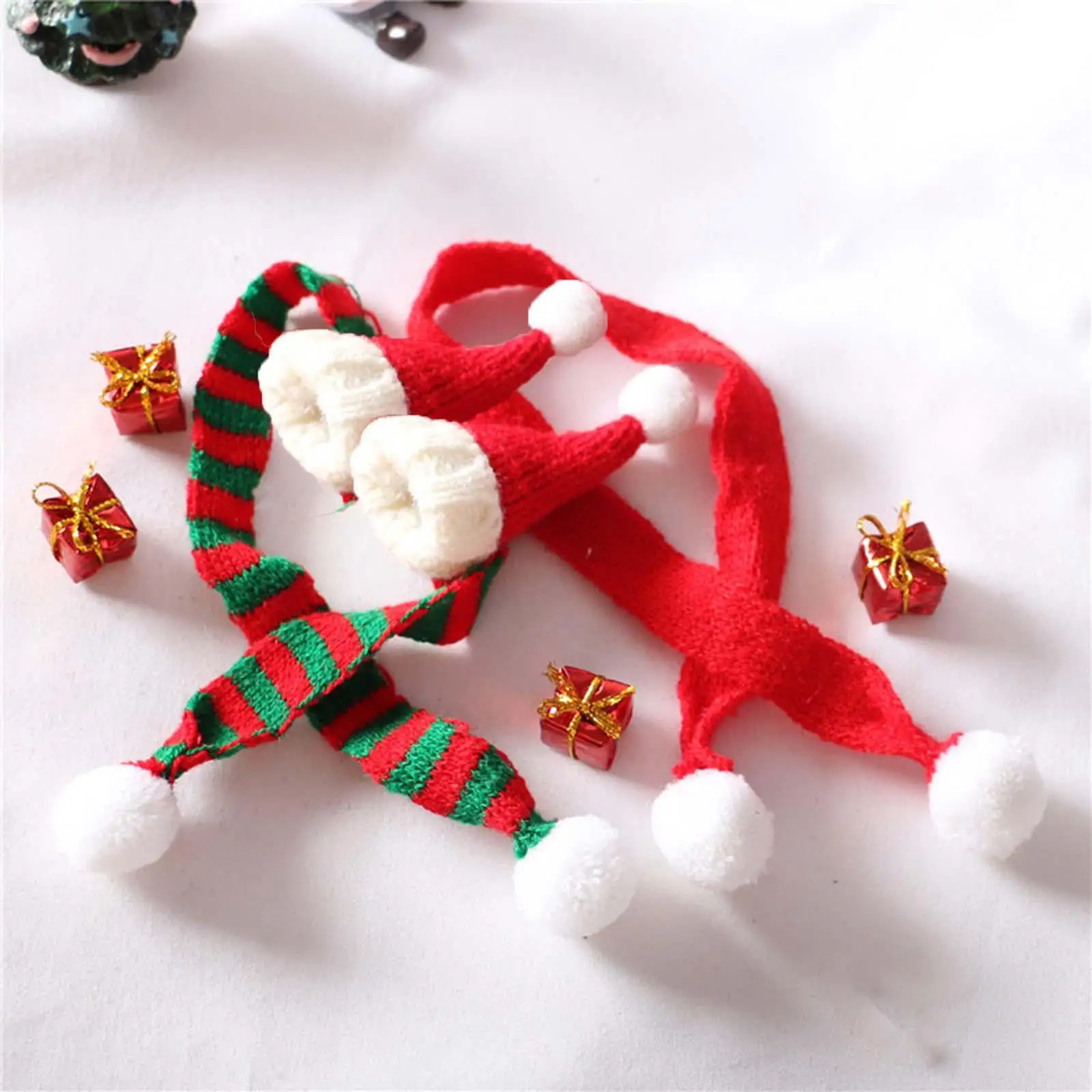 Pack of 2-6 Mini Doll Accessories Set of Christmas Scarves Accessories