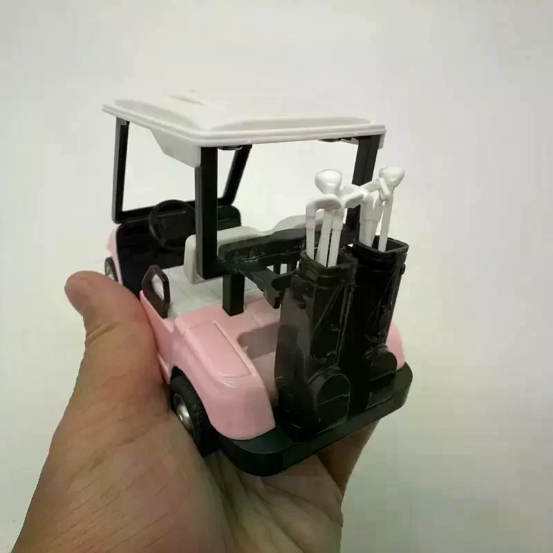1Pc 1:20 Scale Golfcart Pullback Vehicle Alloy Transportation Gift Mini Golf Cart Metal Pull Back Action Cart  Cake Decoration