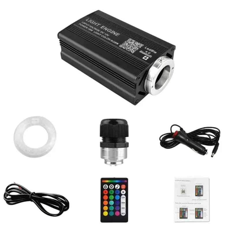 

A13Z-Fiber Optic Light Atmosphere Lamp Car Starry Sky Light Auto Home Music Controlled Up To 26W 8 Colors With 2Mx 500 Strips
